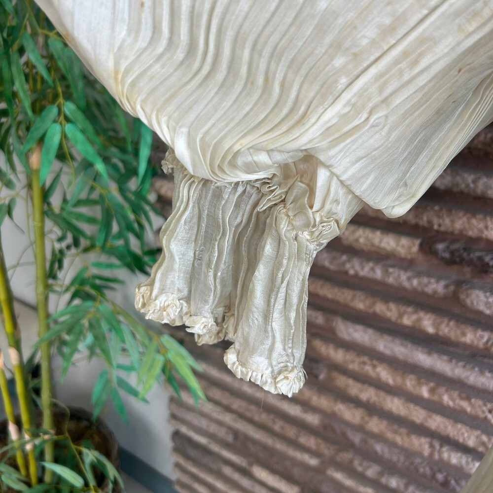 Antique Victorian Ivory Dress Mesh Lace Sequins Distressed Damaged As Is - Picture 11 of 16